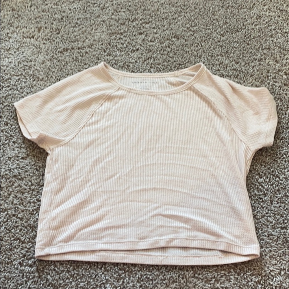 Light pinky cream cropped shirt